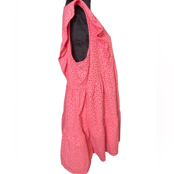 Time & Tru Pink Eyelet Ruffle Dress - Picture 3 of 11